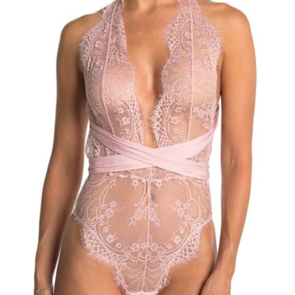 Free People lace Bodysuit in Pink